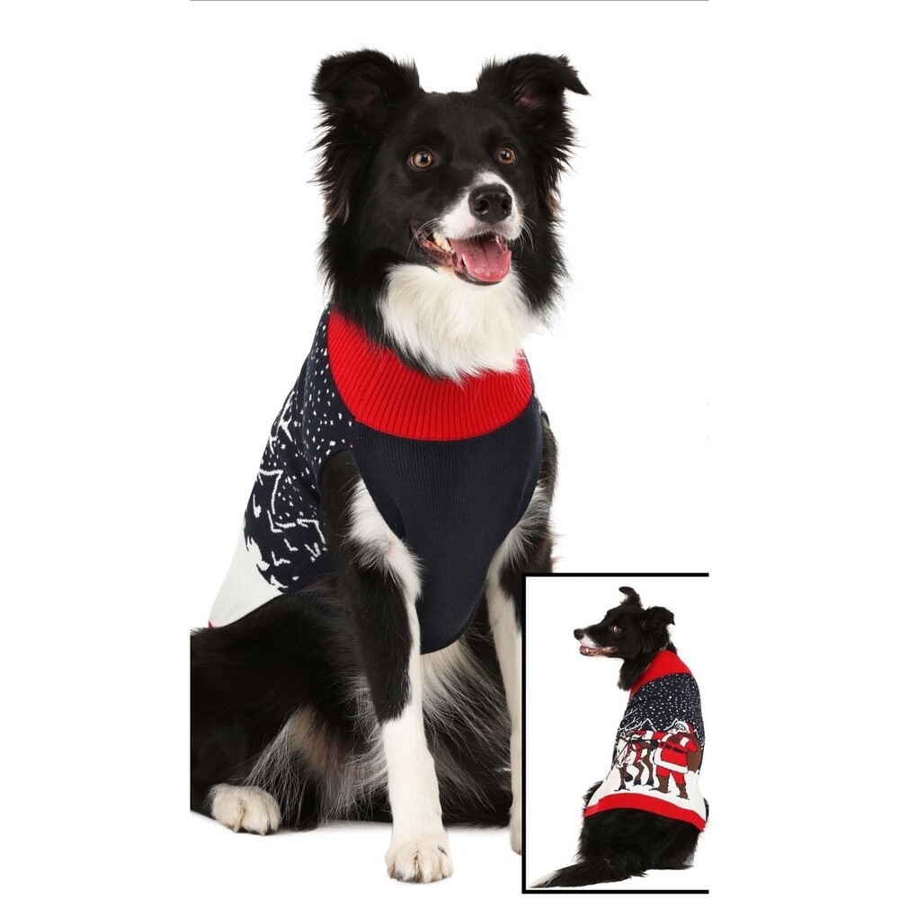 Reindeer & Santa Christmas Dog Sweater New NWT Small Xmas Holiday‎ Cute - Picture 4 of 4